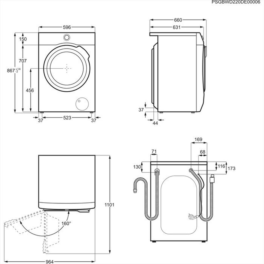 Immagine del prodotto AEG - Lavasciuga LWR9C166IAB 10/6 Kg Classe C-Bianco