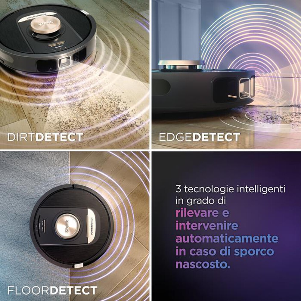 "SHARK - ROBOT POWERDETECT CON AUTOSVUOTAMENTO RV2820VEEU-Nero/ Champagne"
