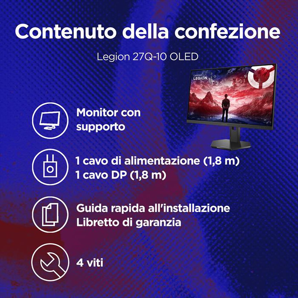 Immagine del prodotto LENOVO - Monitor OLED 26,5" LEGION 27Q-10 OLED 67E1GAC1IT-Black
