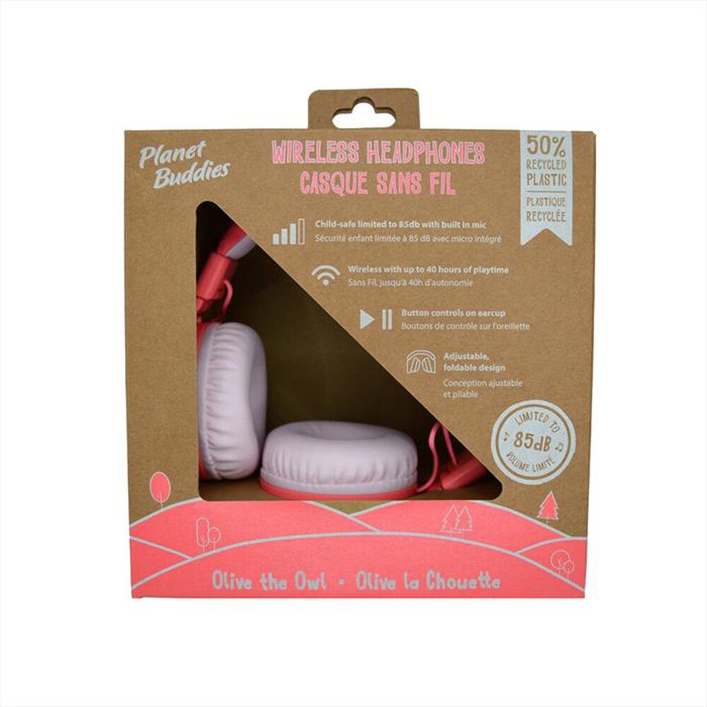 "PLANET BUDDIES - Cuffie wireless OLIVE THE OWL-Pink - Rosa"