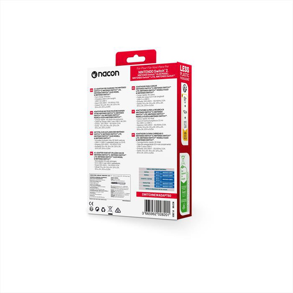 Immagine del prodotto NACON - ADATTATORE AC SWITCH 2 E TUTTE, 65W, SWITCH 2-Nero