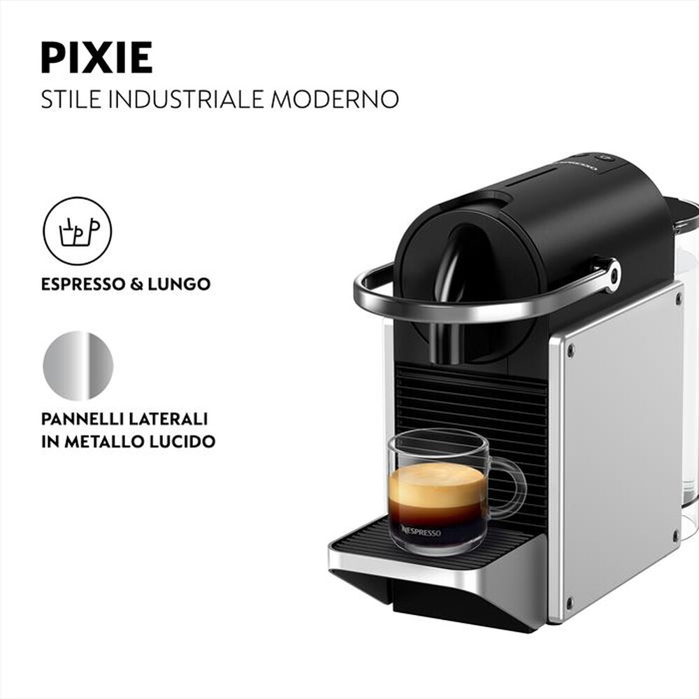 "DE LONGHI - Macchina da caffè Pixie EN127.S capsule Nespresso-silver"