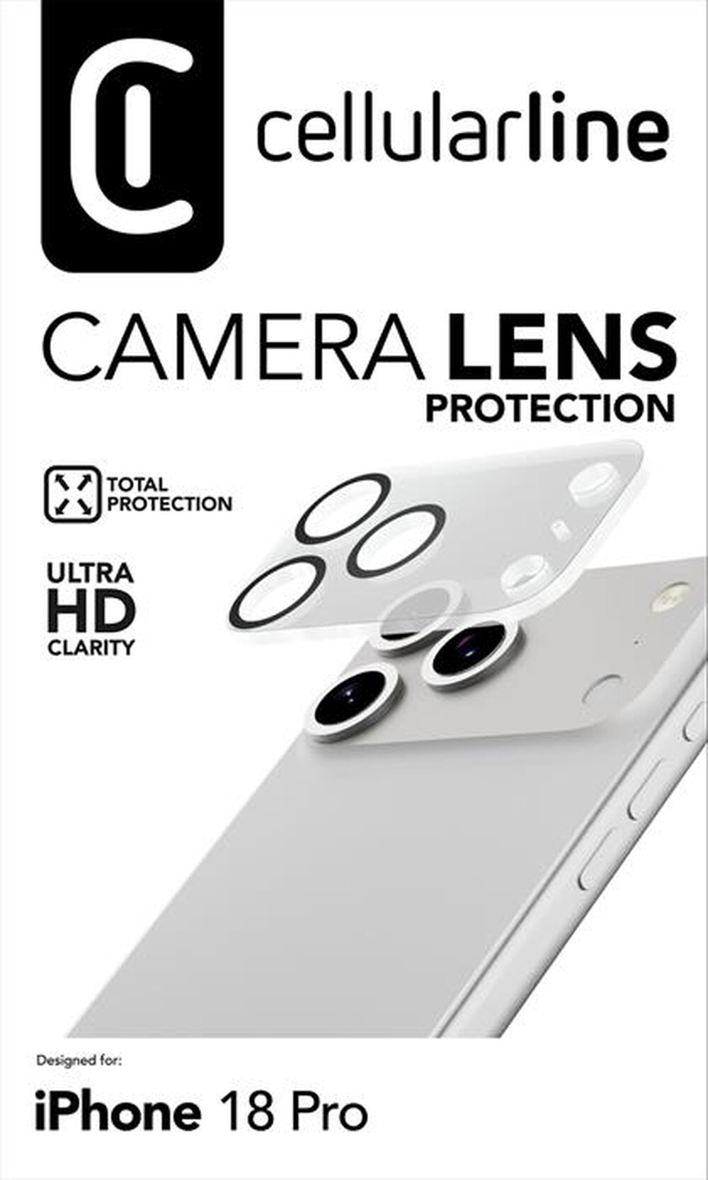 Immagine del prodotto CELLULARLINE - Pellicola CAMERA LENS per IPHONE 18 PRO-Trasparente