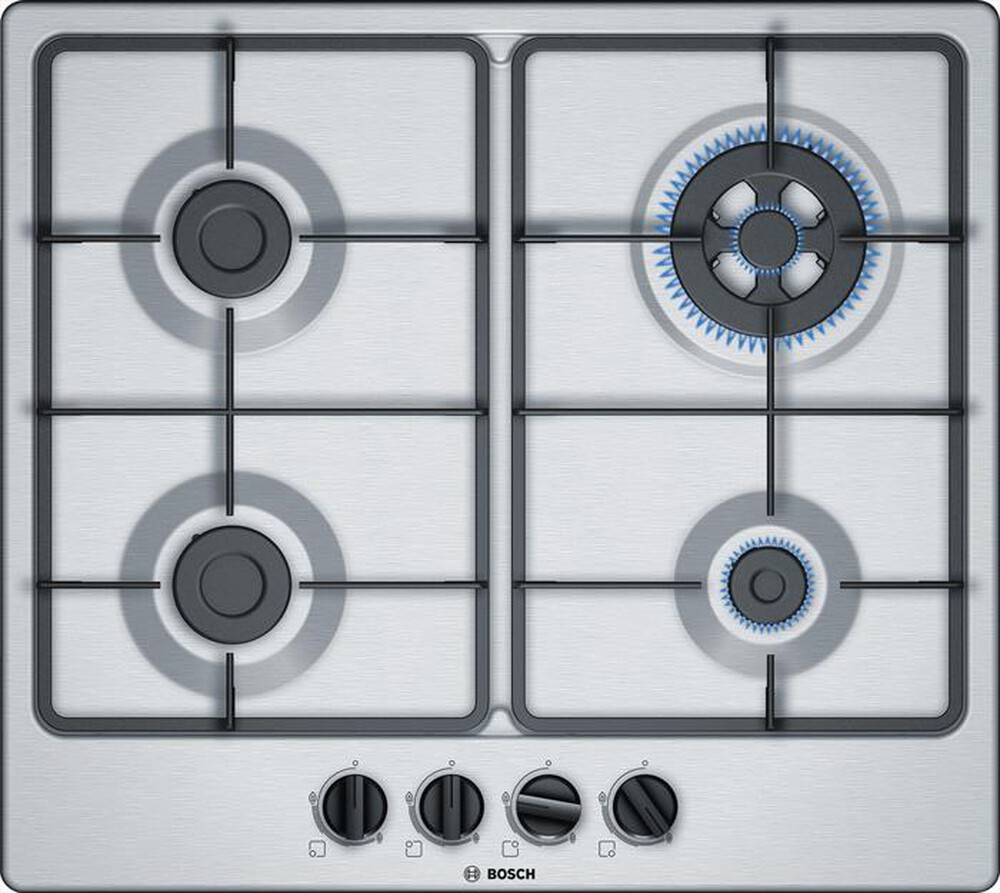 "BOSCH - Piano cottura a gas PGH6B5B60 4 fuochi 58,2cm-Inox"