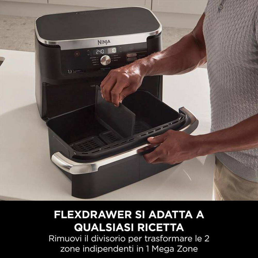 "NINJA - Friggitrice ad aria FLEXDRAWER DA 10,4L-nero"