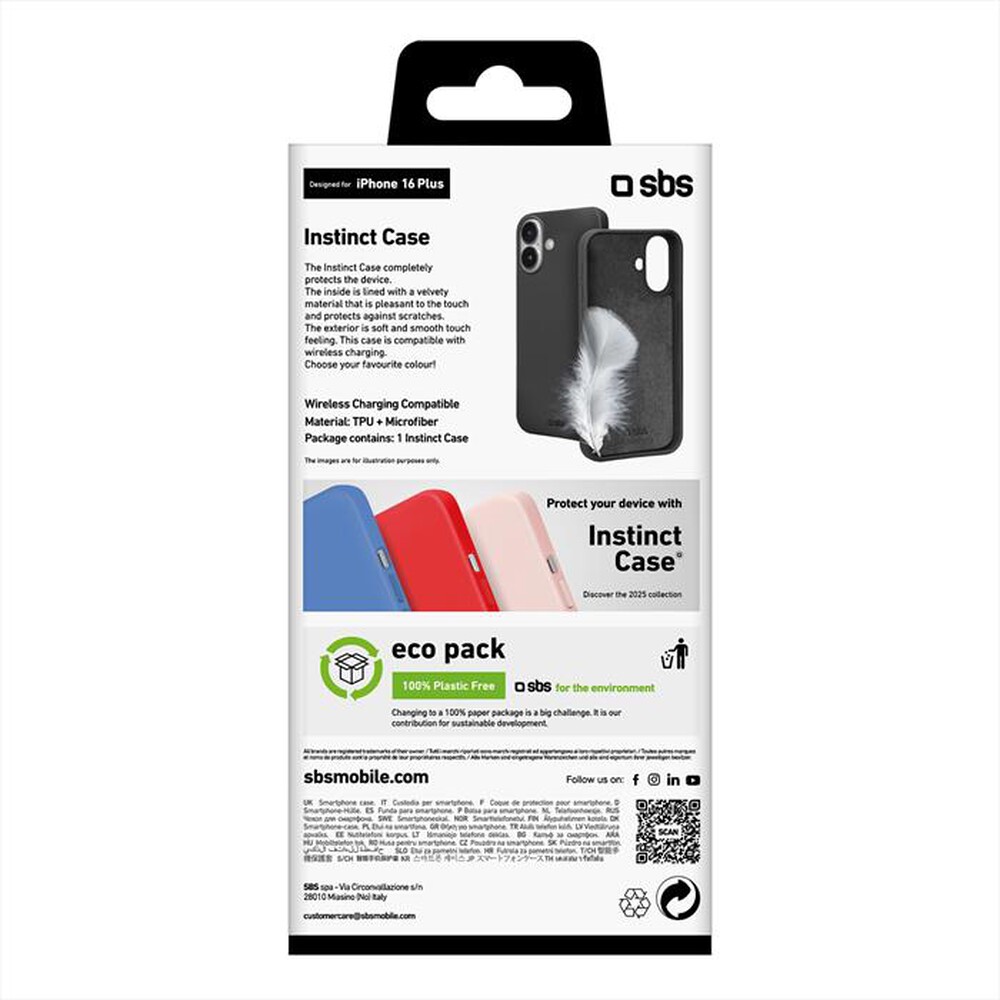 Immagine del prodotto SBS - Cover Instinct iPhone 16 Plus TEINSTIP1667K-Nero
