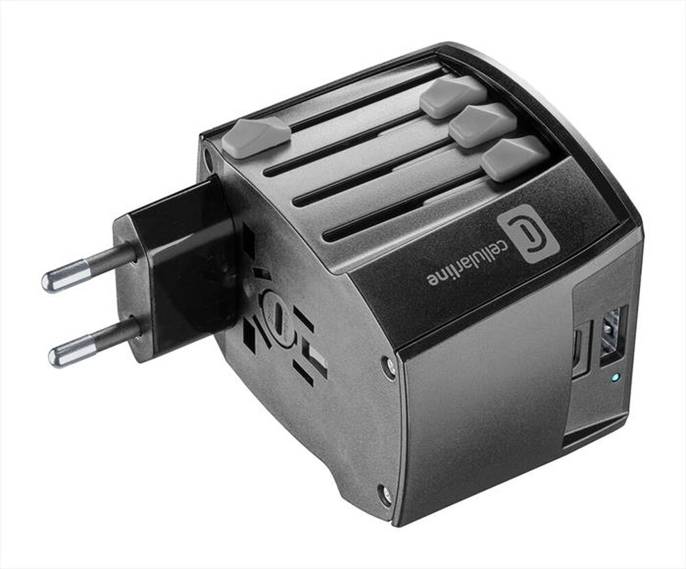 "CELLULARLINE - WORLD TRAVEL CHARGER-Black"