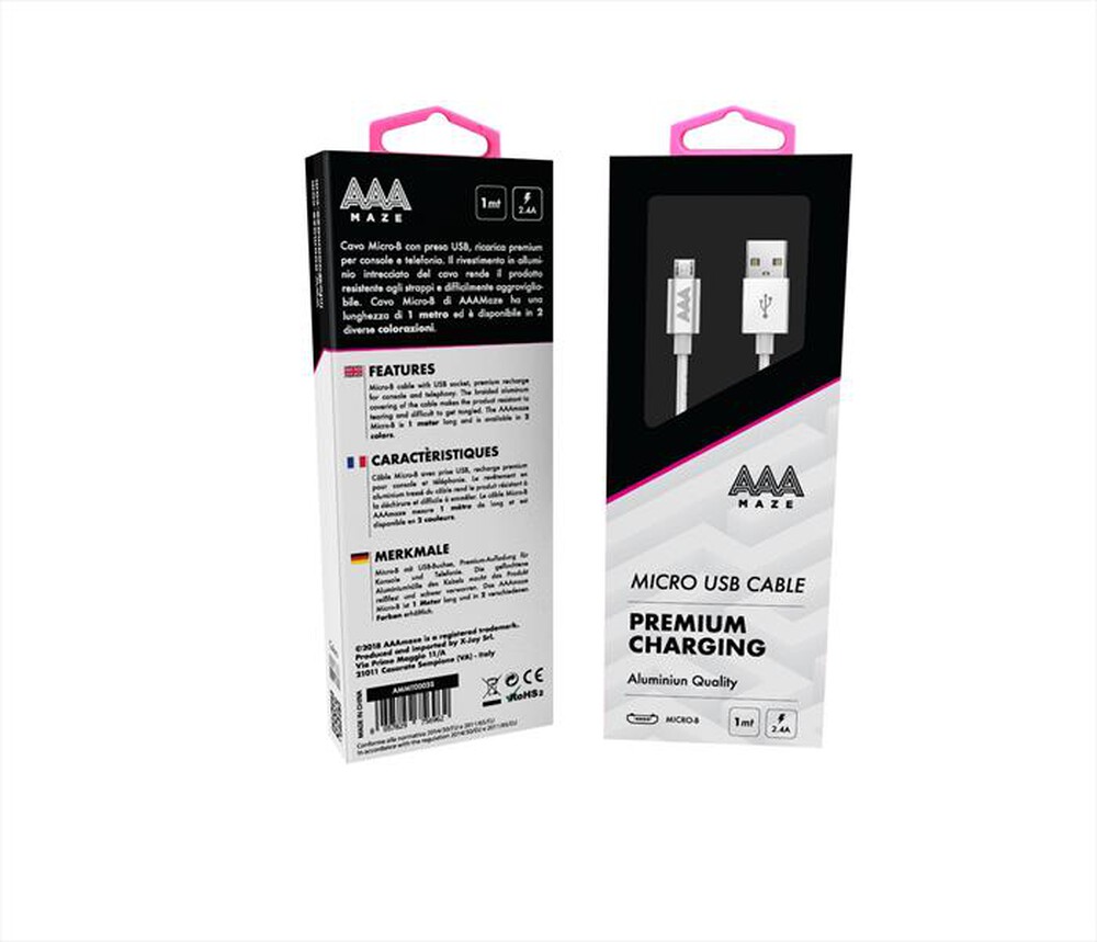 "AAAMAZE - MICRO USB CABLE 1M-Silver"