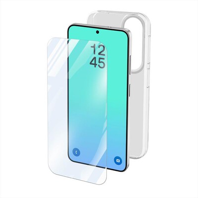 CELLULARLINE - Kit custodia + vetro per Galaxy A27-Trasparente
