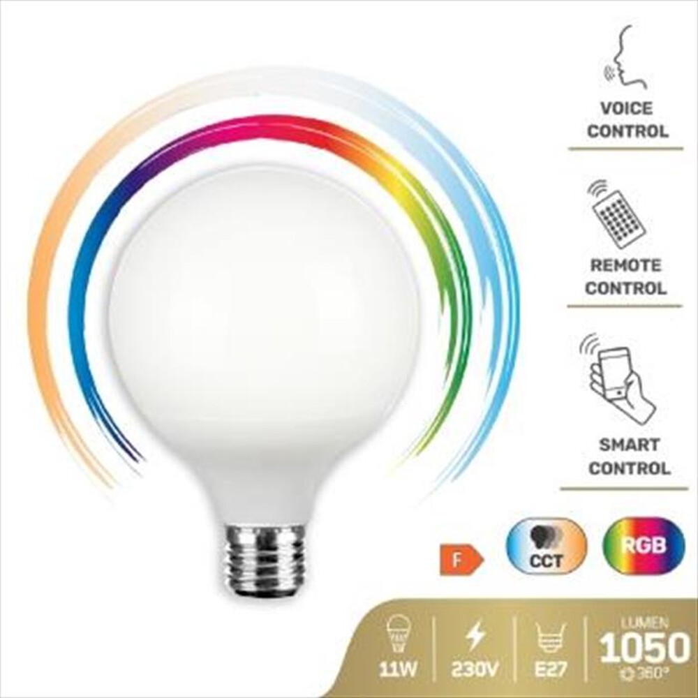 "ONLIGHT - HEYGLOBE - LAMPADINA SMART WI-FI LED GLOBO E27 RGB-Bianca"