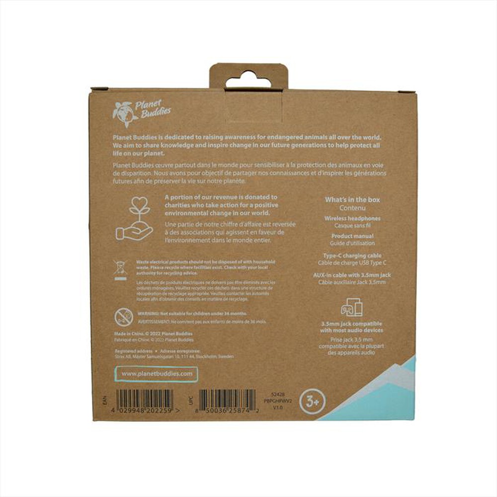 "PLANET BUDDIES - Cuffie wireless PEPPER THE PENGUIN-Light Blue - Azzurro"