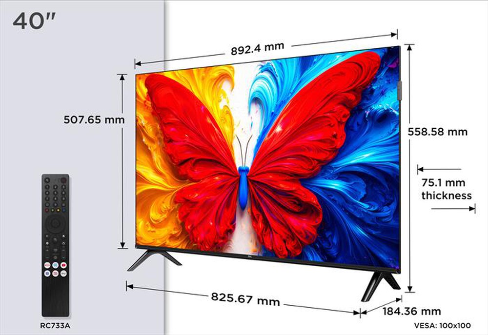 Immagine del prodotto TCL - Smart TV QLED FHD 40" 40S5L-Nero