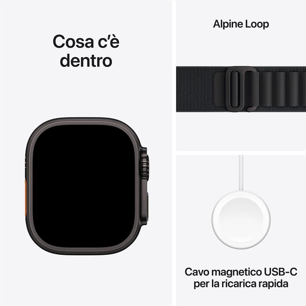 Immagine del prodotto APPLE - Watch Ultra 3 GPS + Cellular 49mm Titanio Nero-Alpine Loop Nero - S