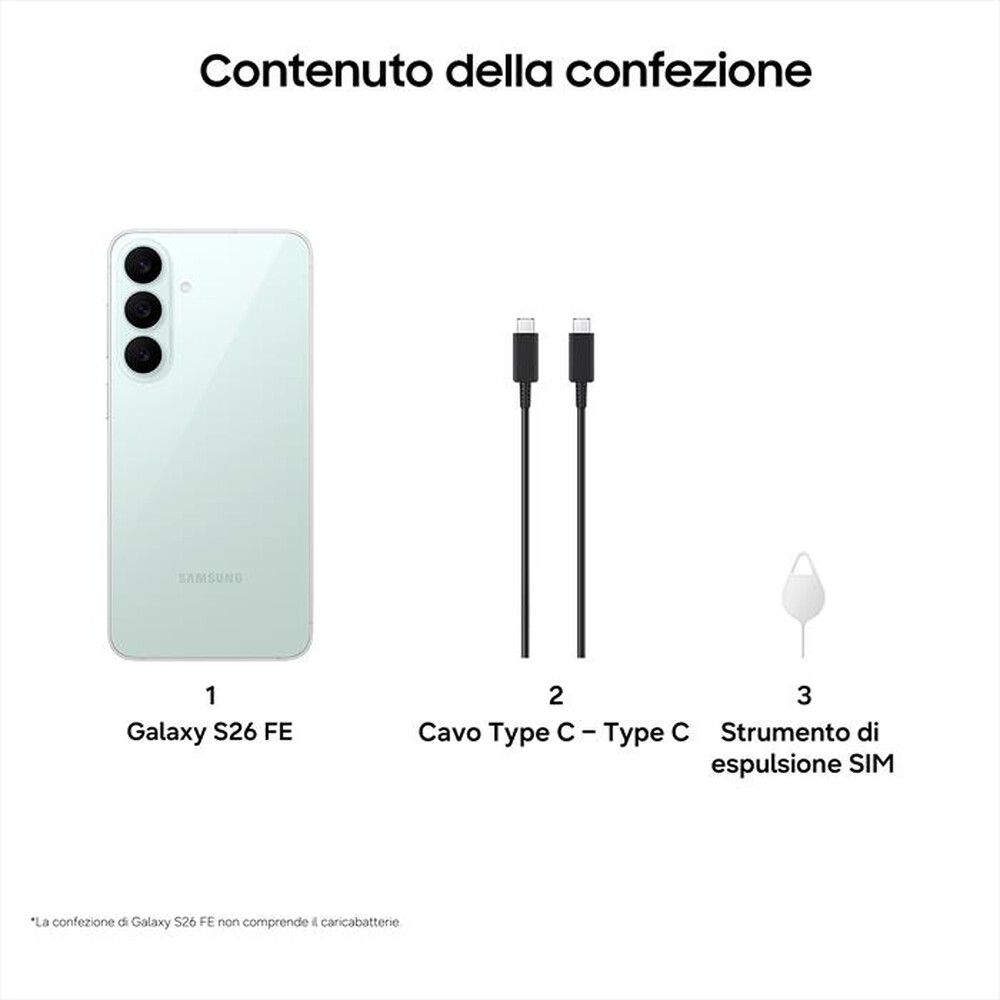 Immagine del prodotto SAMSUNG - Smartphone Galaxy S26 FE 8GB+256GB-Pistachio