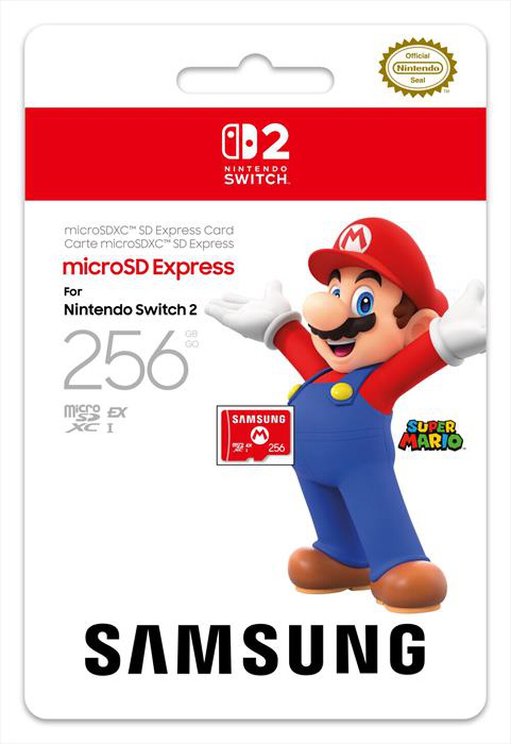 "NINTENDO - MICROSD EXPRESS 256GB SAMSUNG PER NINTENDO SWITCH2-Rosso"