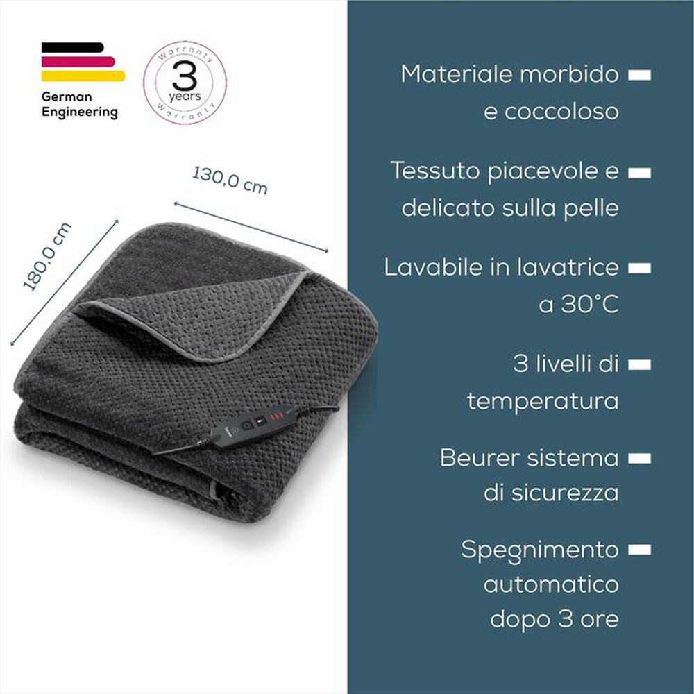 Immagine del prodotto BEURER - Termocoperta HD 65-Grigio