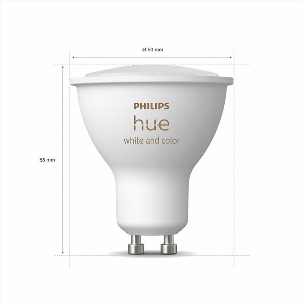 "PHILIPS - HUE WHITE AND COLOR AMBIANCE LAMPADINA GU10 4.3W-Bianco"