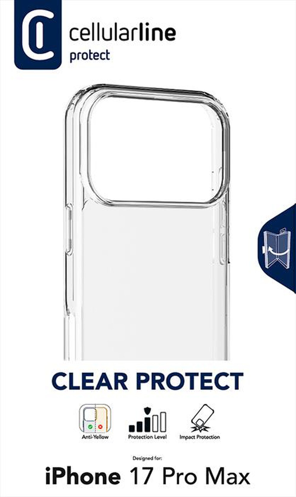Immagine del prodotto CELLULARLINE - Custodia rigida CLEAR STRONG per IPHONE 17 PRO MAX-Trasparente