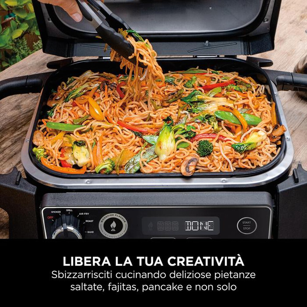 "NINJA - Piastra liscia per BBQ elettrico Woodfire-NERO"