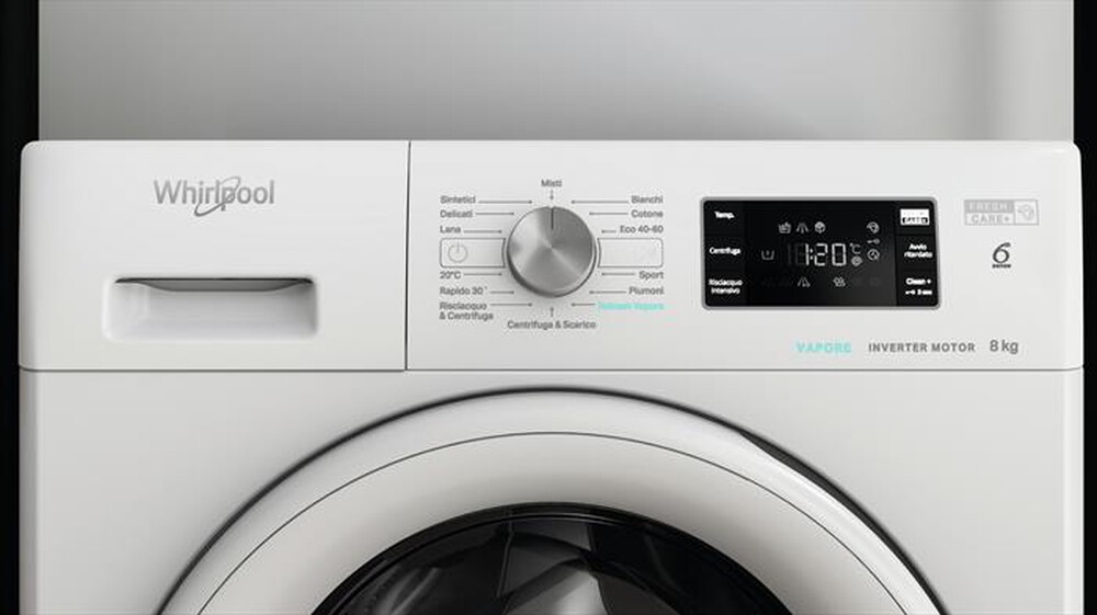 "WHIRLPOOL - Lavatrice FRESHCARE FFB D85 V IT 8 Kg Classe B-Bianco"