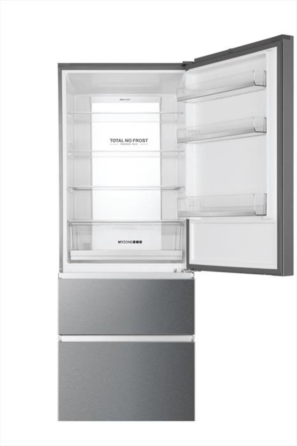 "HAIER - Frigorifero combinato HTOPMNE7193 Classe E 450 lt-Platino, Stainless steel"