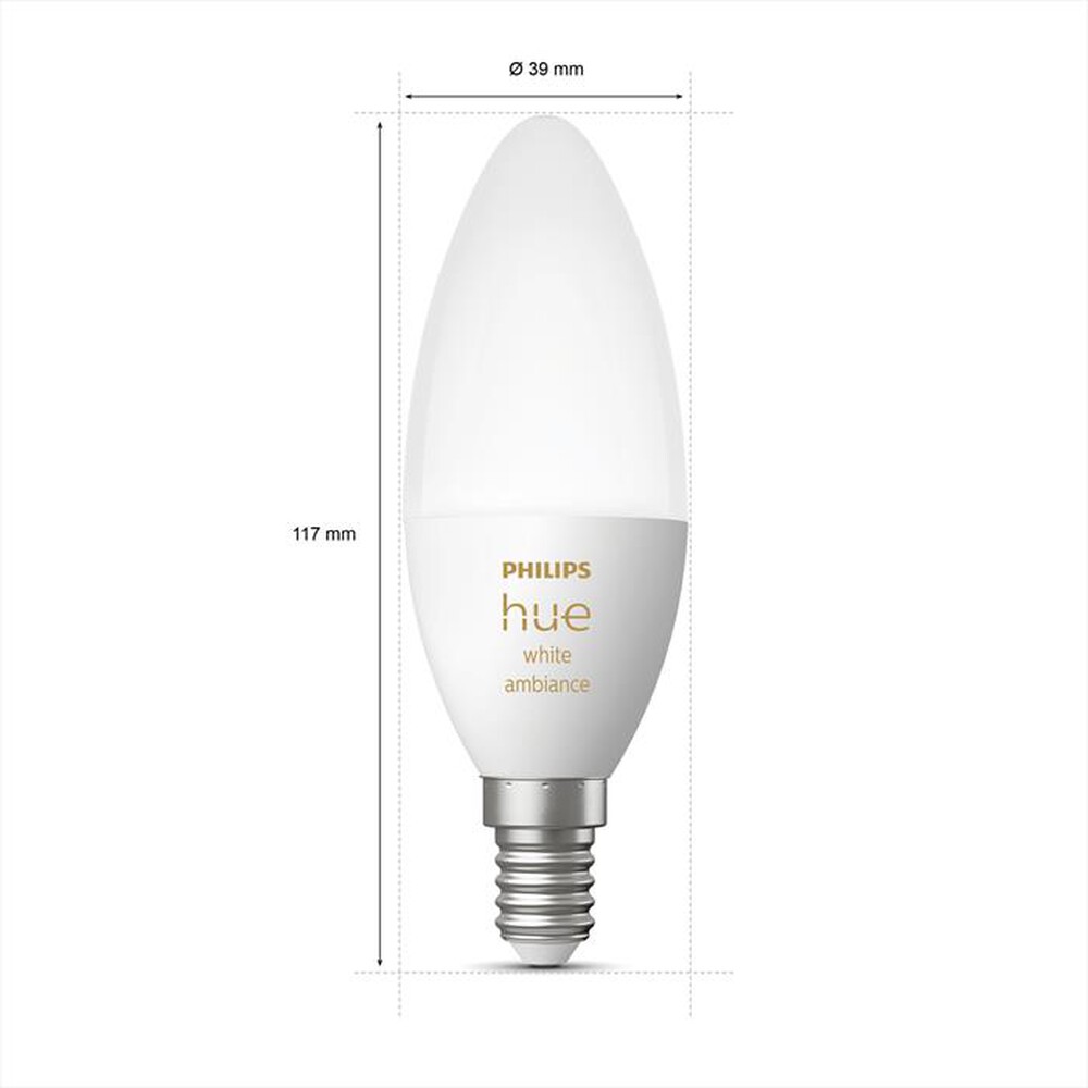 "PHILIPS - AMBIANCE 2 X LAMPADINE E14 25W-Bianca"