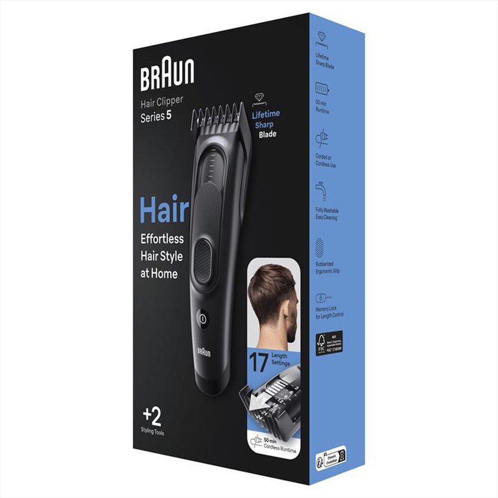 "BRAUN - Regola capelli HC5330-Matte Black"