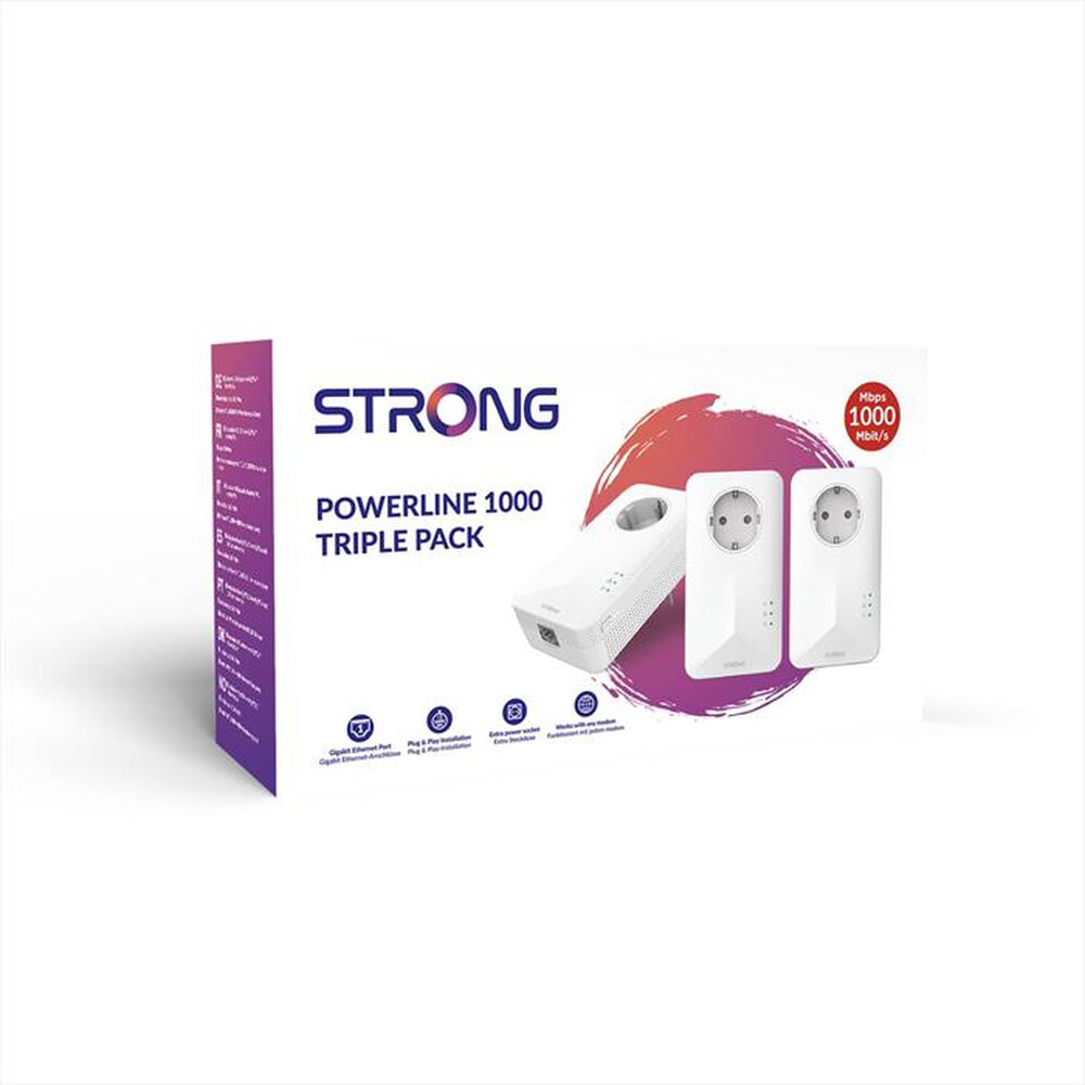 "STRONG - Kit 3 pezzi powerline POWERL1000TRIEUV2-bianco"