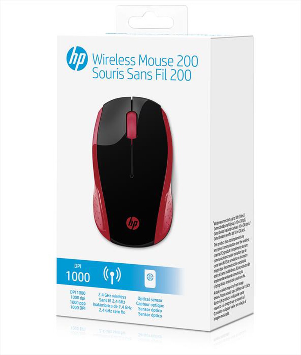 "HP - HP MOUSE 200 WIRELESS-Rosso Imperatrice"