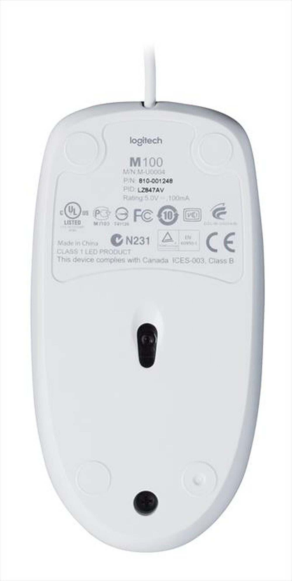 "LOGITECH - MOUSE M100-Bianco"
