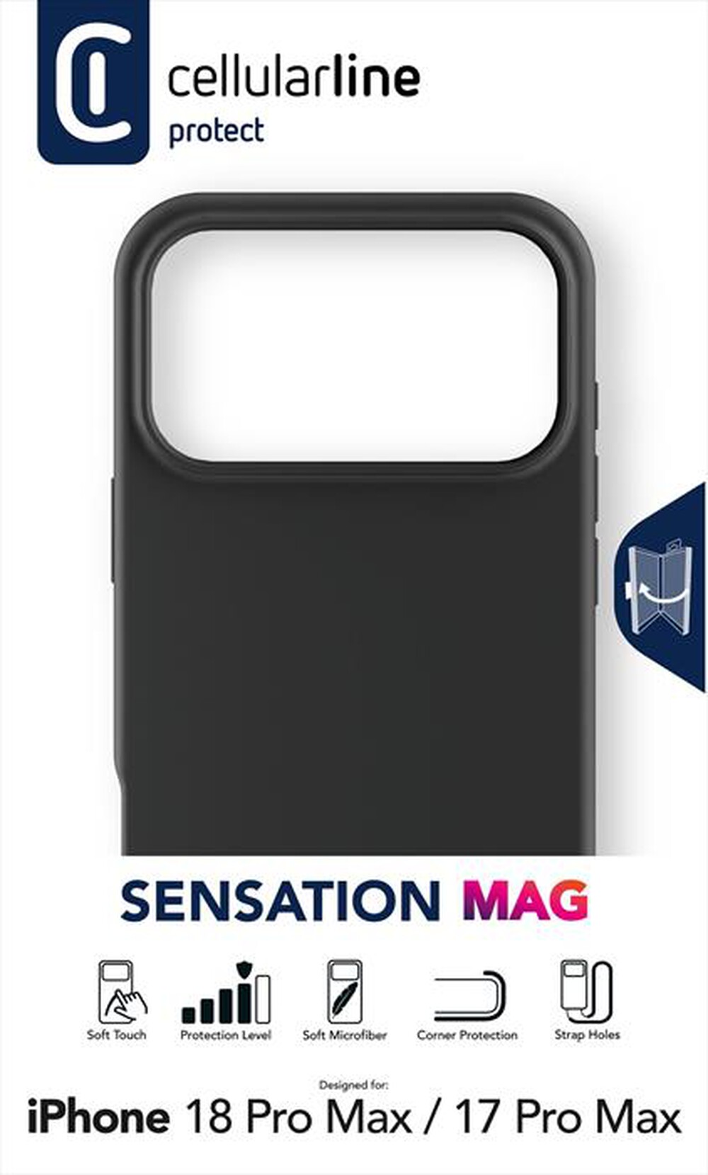 Immagine del prodotto CELLULARLINE - Cover SENSATION MAG per iPhone 18 Pro Max-Nero