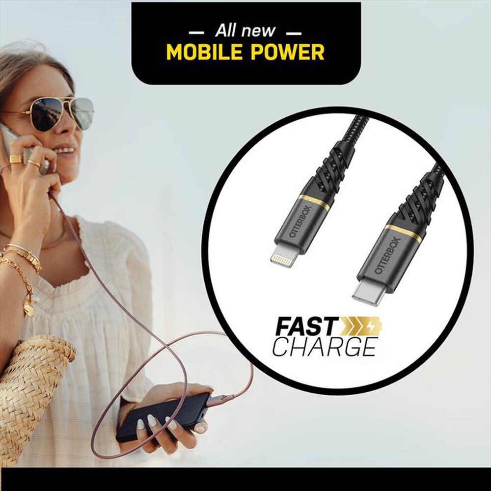 "OTTERBOX - CAVO PREMIUM USB-A A LIGHTNING 2M-BIANCO"