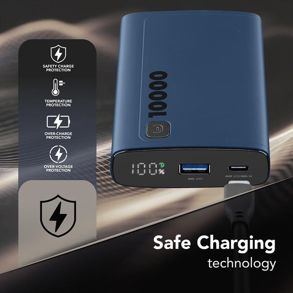 Immagine del prodotto CELLULARLINE - Caricabatterie Portatile PBDISPL01PD10000B-Blu