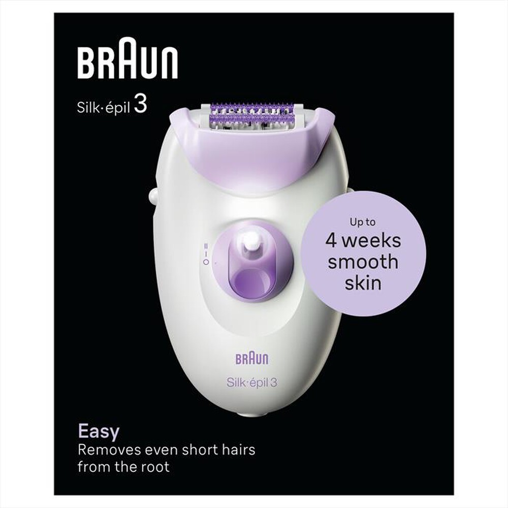 "BRAUN - Epilatore SILK-ÉPIL 3 3-000-BIANCO/VIOLA"