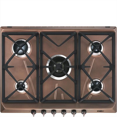SMEG - Piano cottura a gas SRV876RAGH 5 fuochi 68,5cm-Rame