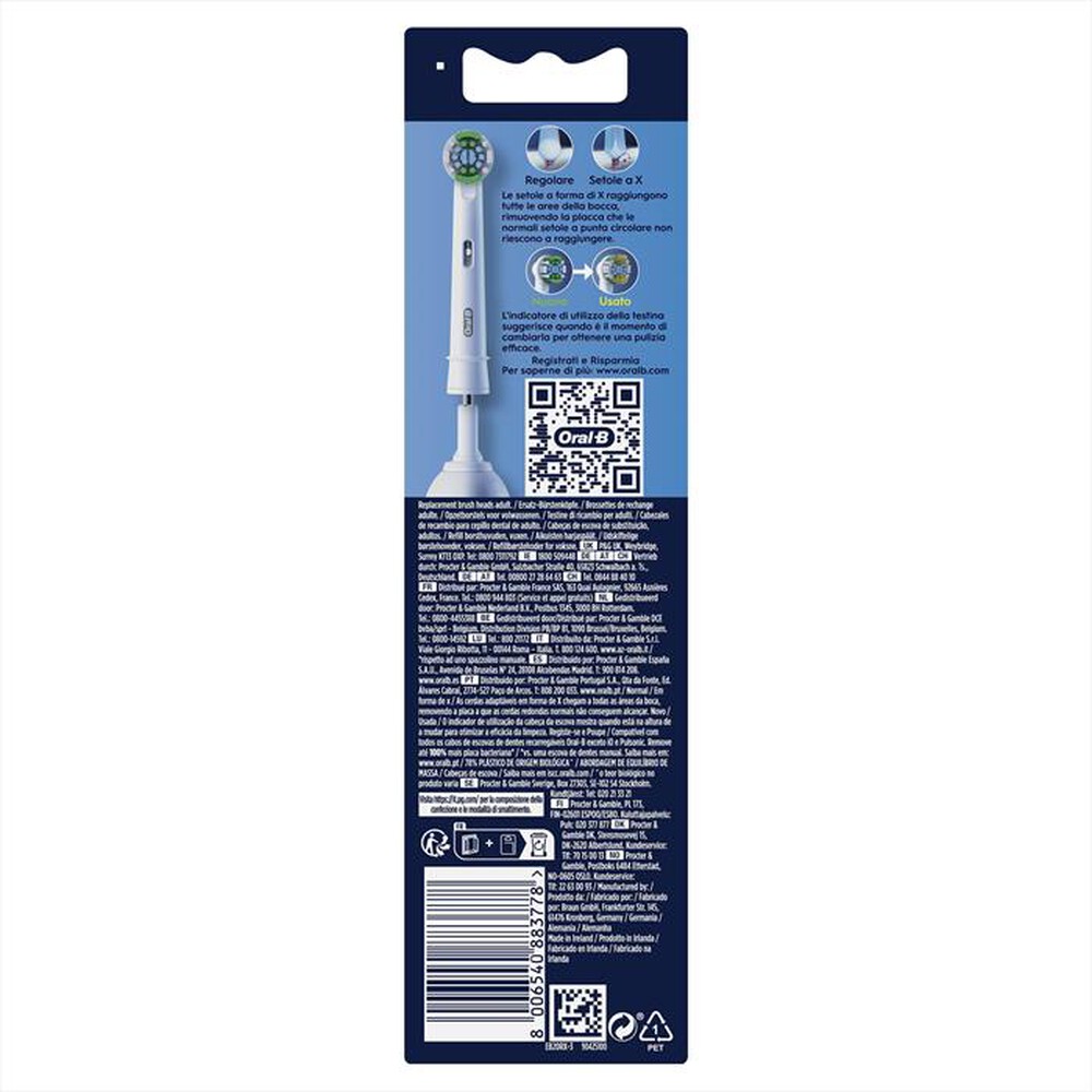 "ORAL-B - TESTINE PRO PRECISE CLEAN 3 PEZZI-BIANCO"