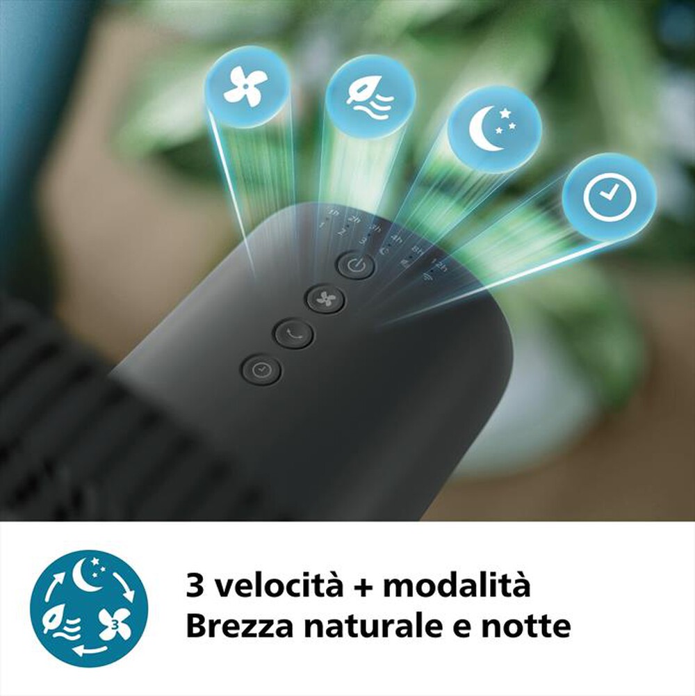 "PHILIPS - Ventilatore a piantana SERIES 3000 CX3550/01-Nero"