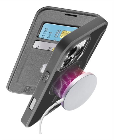 CELLULARLINE - Custodia a libro DAILY MAG per IPHONE 16 PRO-Nero