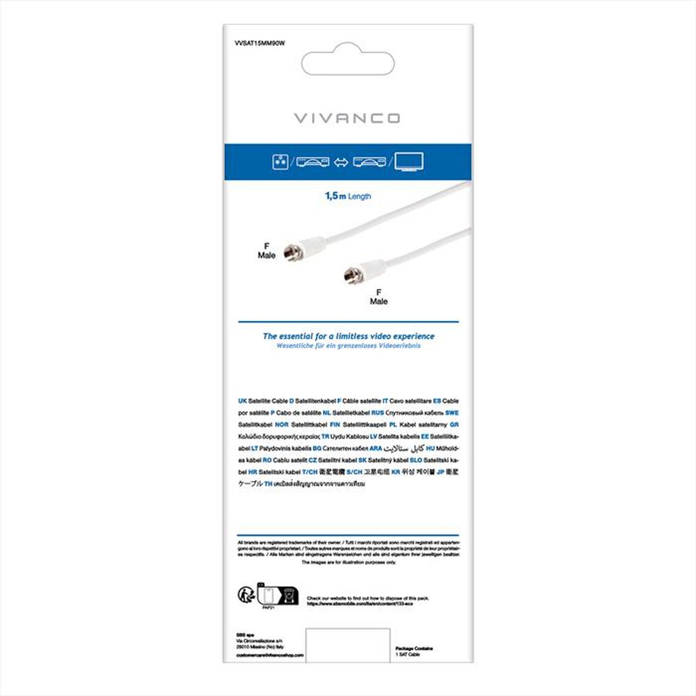 Immagine del prodotto SBS - Receiver connection 90dB double shielded-Bianco