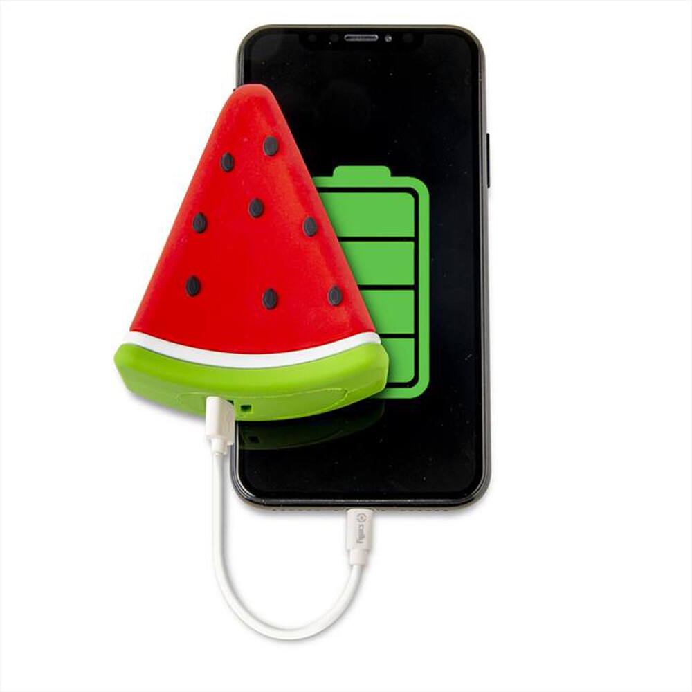 "CELLY - PBWMELON2600RD-PB 2600 FOOD WATERMELON-Rosso/Plastica"