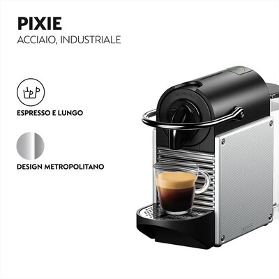 DE LONGHI - PIXIE REFRESH NESPRESSO EN124.S MACCHINA CAFFÈ-Silver
