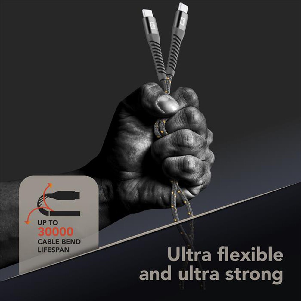 Immagine del prodotto CELLULARLINE - STRONG CABLE USB-C TO USB-C 100W ULTRARESISTENTE-Nero