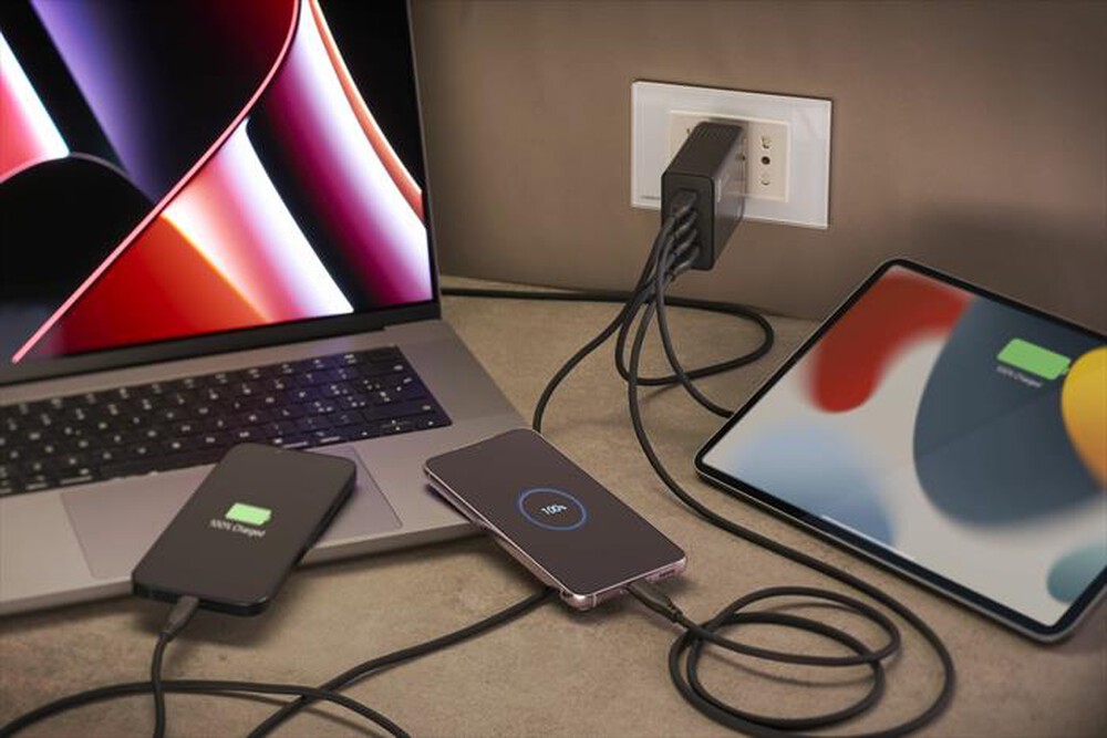 Immagine del prodotto CELLULARLINE - Caricatore da rete ACHUSBGAN4WAL100WK-Nero