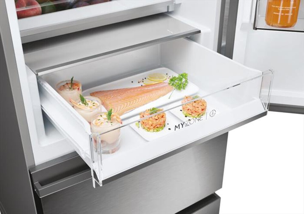 "HAIER - Frigorifero combinato HTW5620DNMG Classe D 414 lt-Argento"