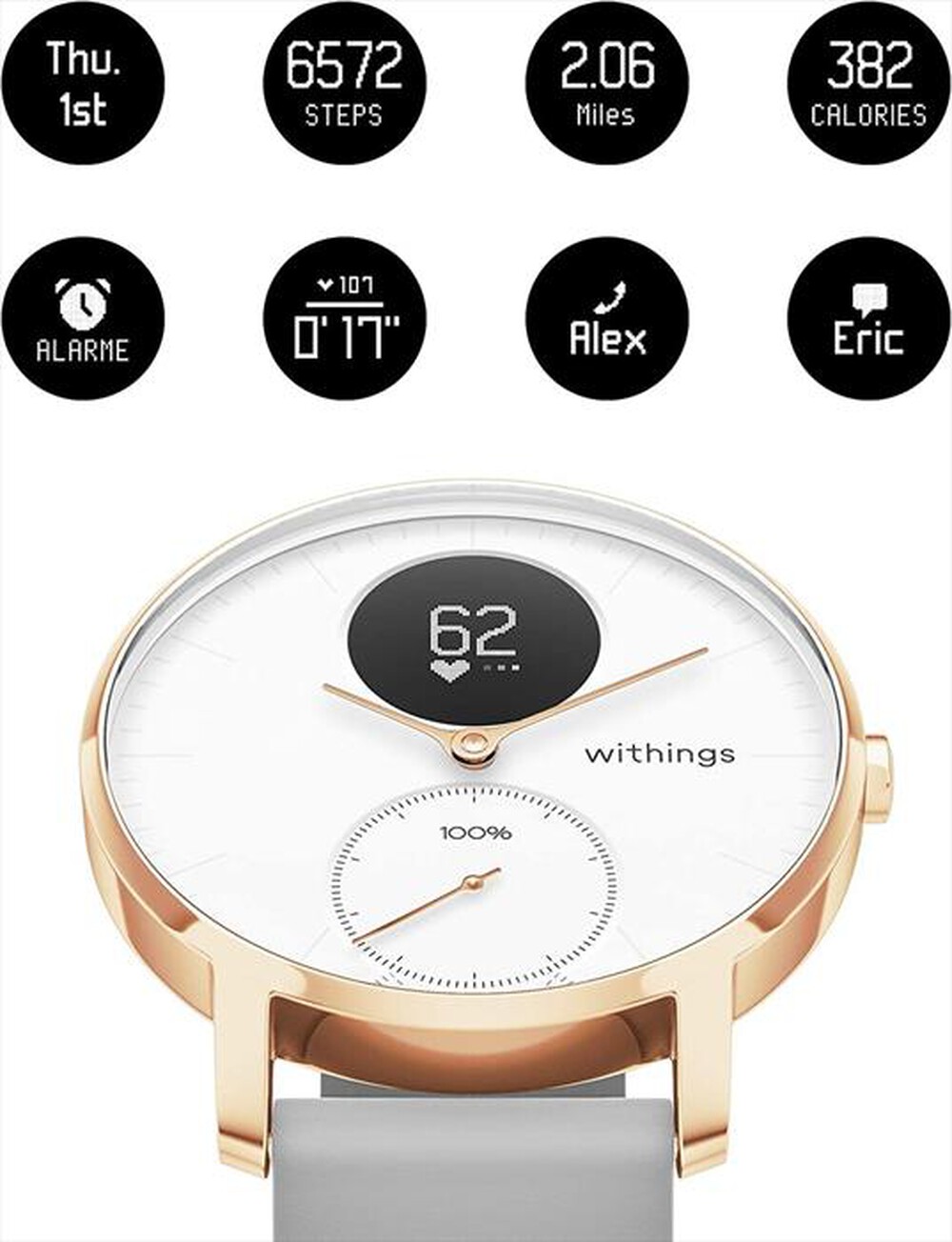 "WITHINGS - Smart Watch SCANWATCH 38mm-ROSE GOLD"