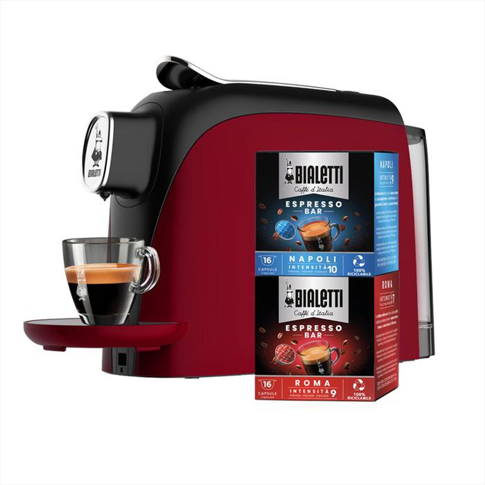 "BIALETTI - Macchina da caffè BUNDLE MIGNON ROSSO+32 CAPS-Rosso"