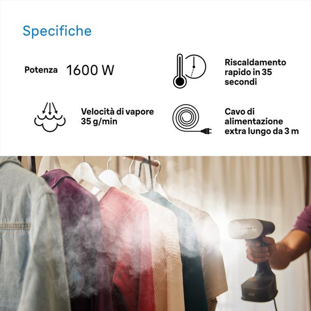 Immagine del prodotto BRAUN - STIRATORE VERTICALE QUICKSTYLE 7 GS7077BK-NERO