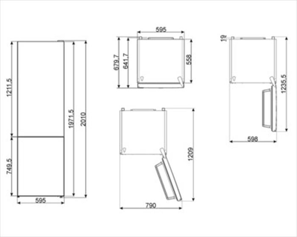 "SMEG - Frigorifero combinato FC20DN4AM Classe D 379lt-Panna"
