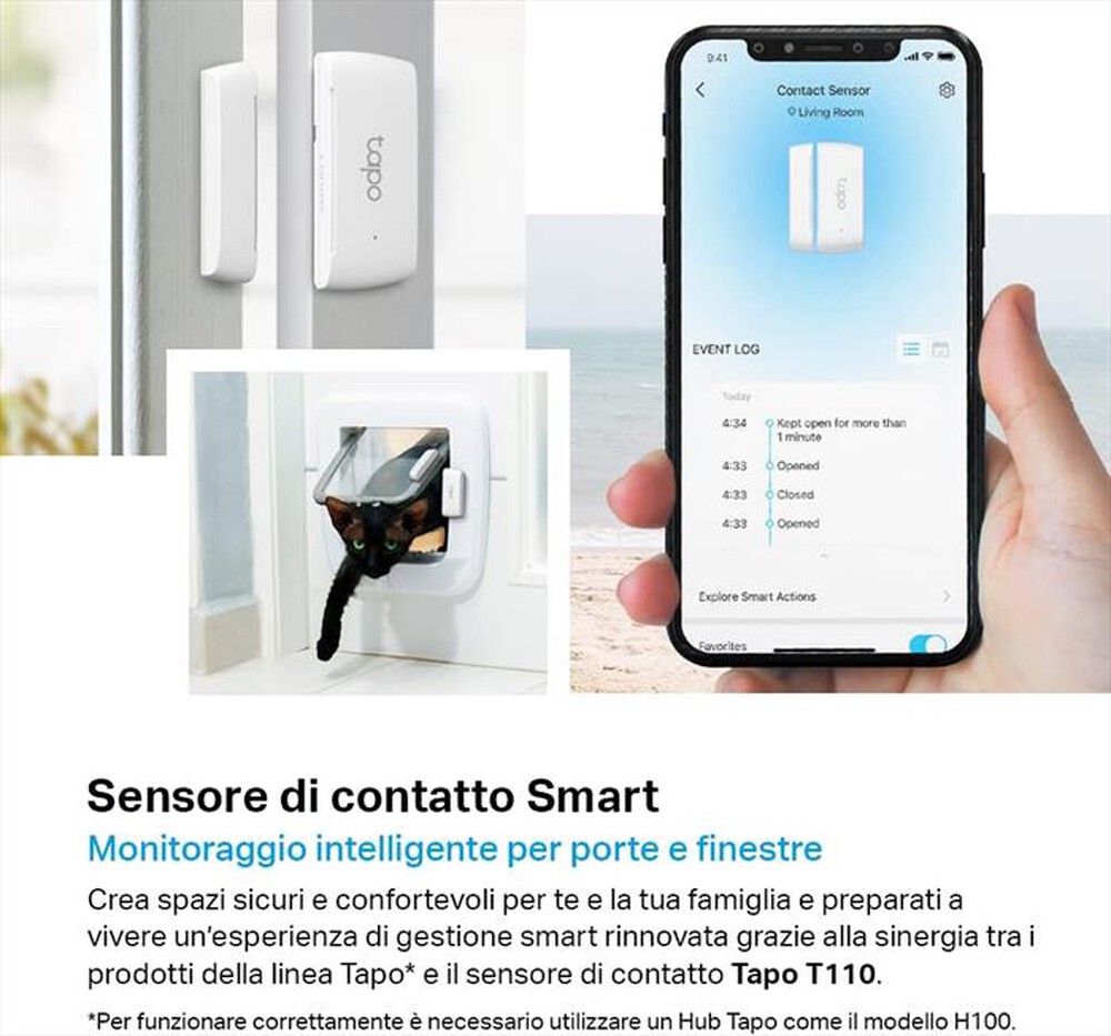"TP-LINK - TAPOT110 SMART DOOR/WINDOW SENSOR,IOT HUB REQUIRED"
