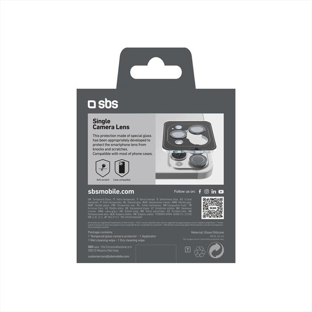 "SBS - Camera glass TESINCAMGLIP16PK iPhone 16 Pro/Max-Nero"